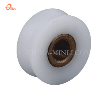 Λευκό V Groove Factory Nylon Pulley Wheel Sliding Window Door Roller (ML-AV048)